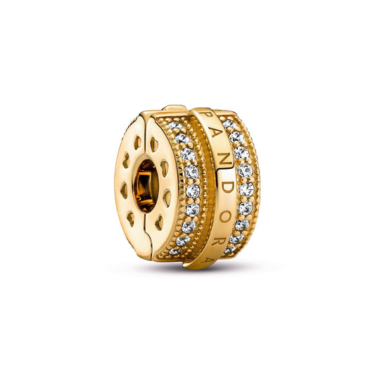 Sparkling Pavé Lines & Logo Clip Charm