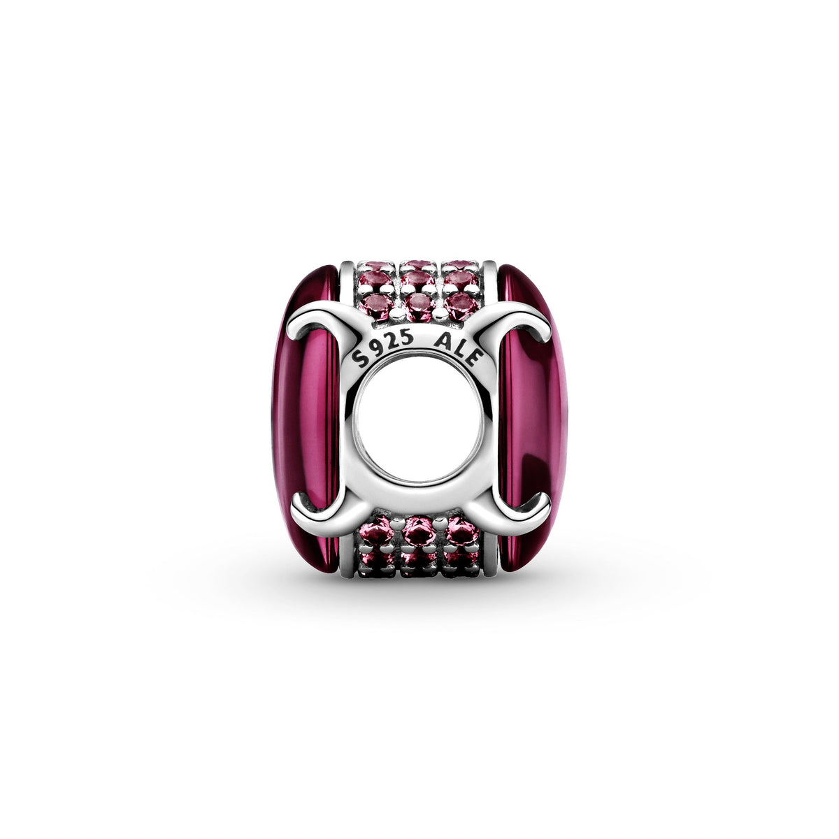 Fuchsia Rose Oval Cabochon Charm